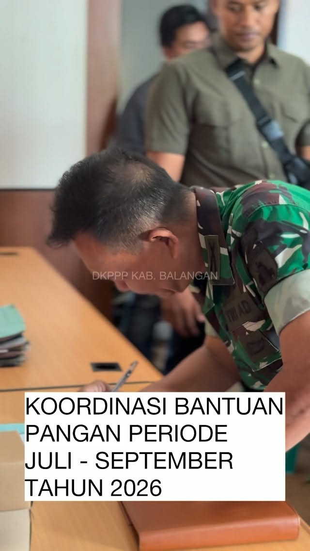 Koordinasi Bantuan Pangan Periode Juli - September Tahun 2026 di Aula DKP3 Kab. Balangan (Sesi 1)